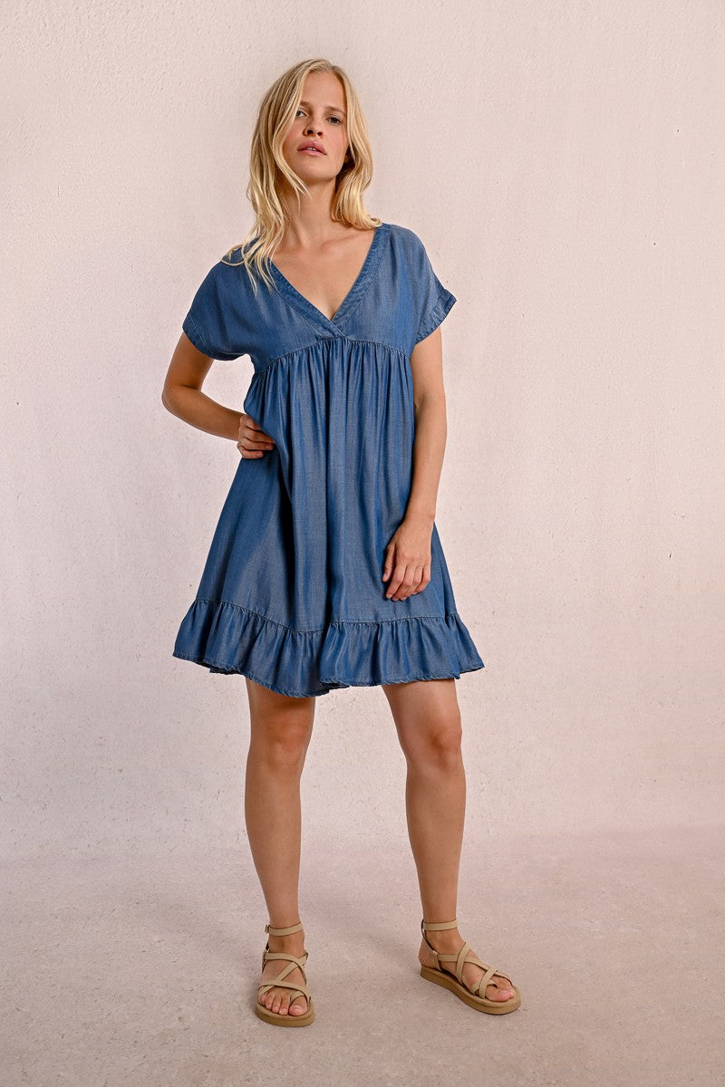 Robe courte en lyocell
