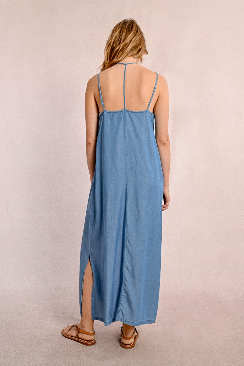 Robe longue et droite en Tencel