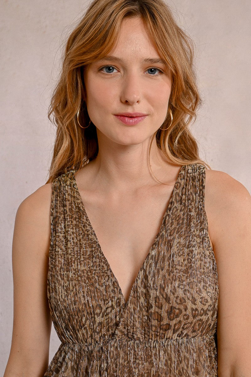 Robe longue léopard