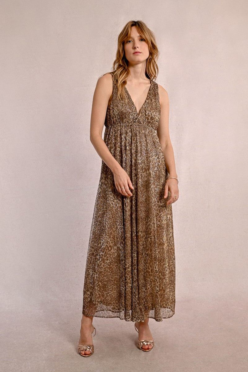 Robe longue léopard