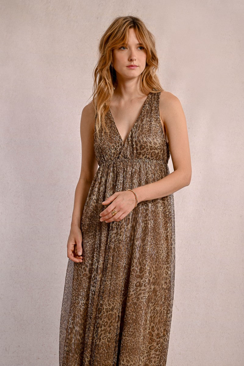 Robe longue léopard