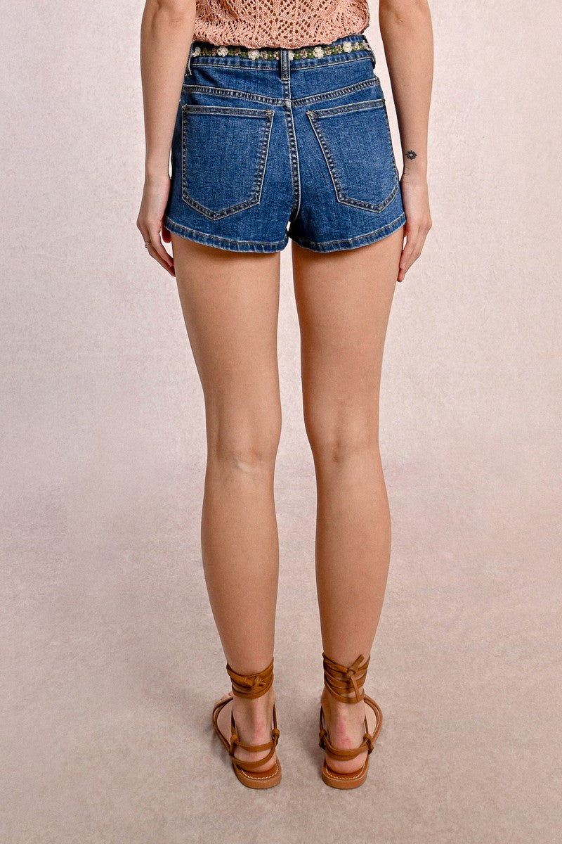Short en jean (fleur)