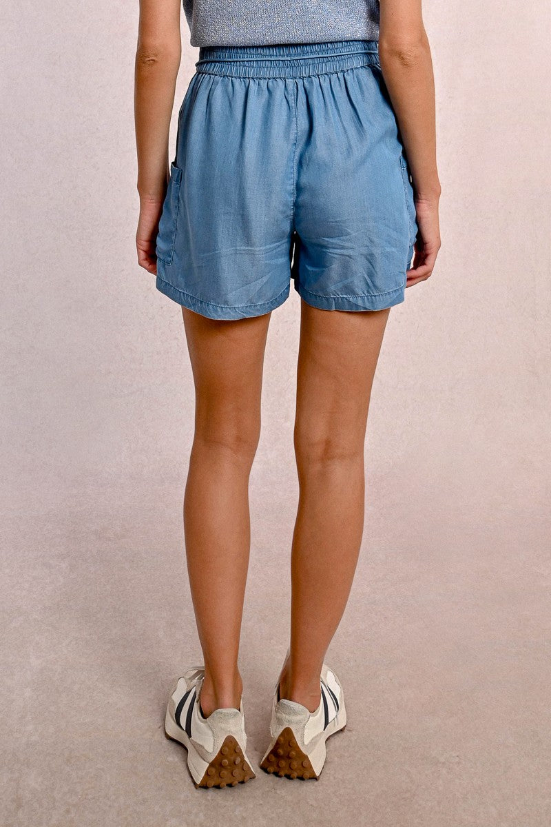 Short taille haute en Tencel