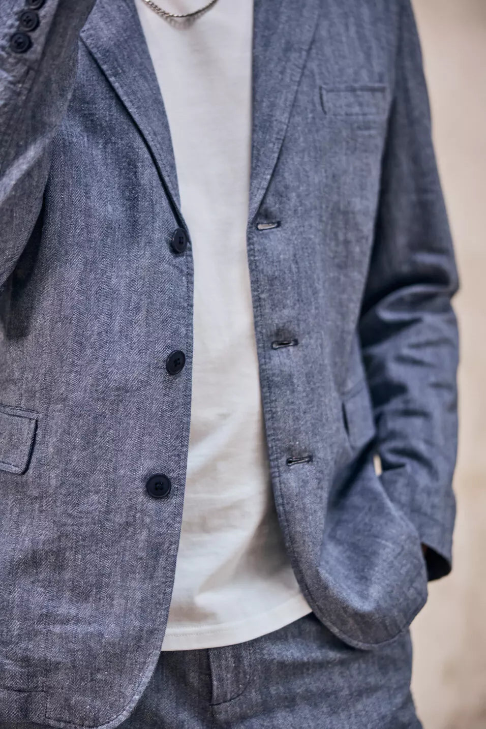 Blazer cintré Tomass Chevron (Ensign blue)