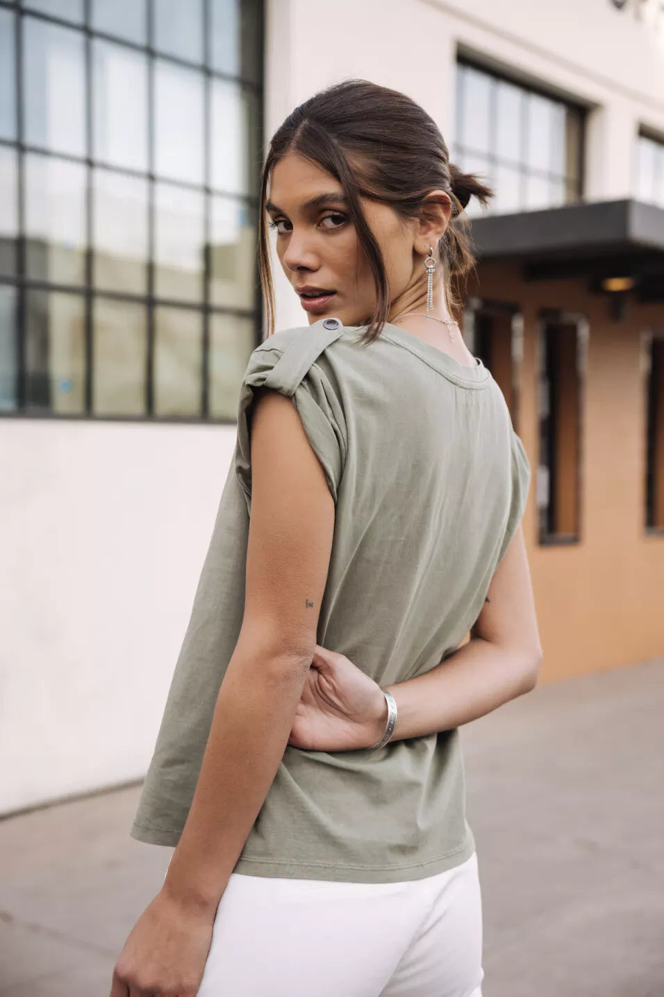 T-Shirt Clouté Trisea Just Be Rock (Light khaki)