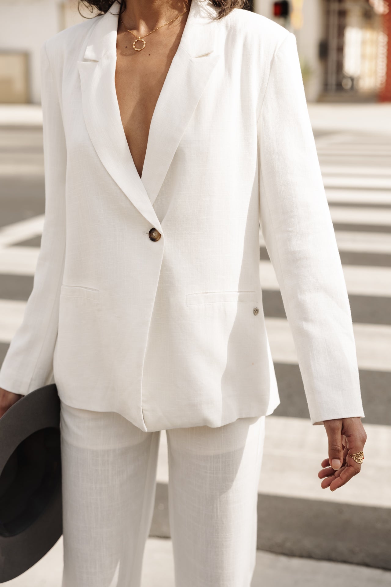 Blazer Bernie Plain Linen (bright white)