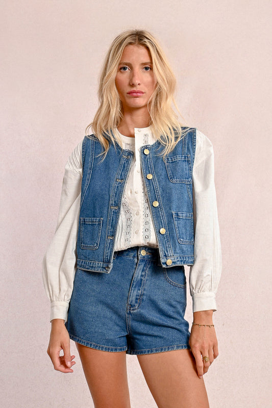 Gilet en jean sans manche (denim BLEU)