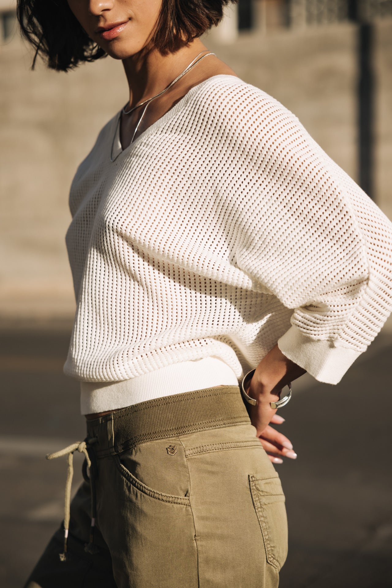 Pull en résille Paross (off white)