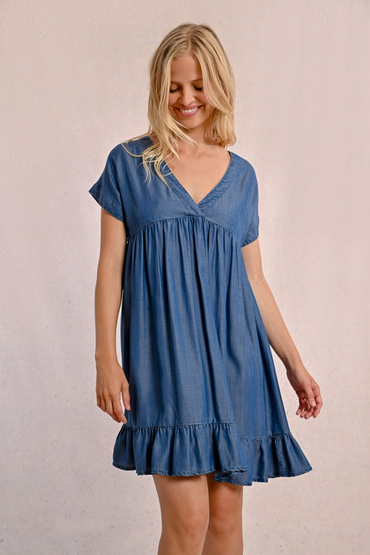 Robe courte en lyocell