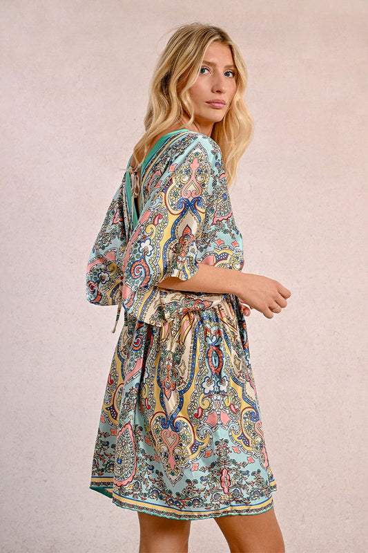 Robe courte style kimono