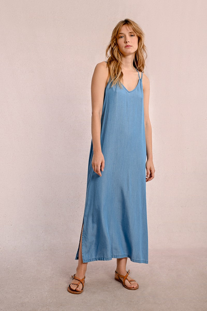 Robe longue et droite en Tencel