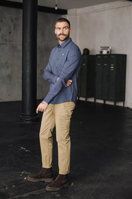Chemise Imprimée Manches Longues, Yoris Puntini (Peacoat)